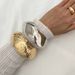 Exaggerated Metal Smooth Wide Bracelet Fashionable Striking Pattern With Sectional Spring Buckle Bracelet_ipsvogv.com