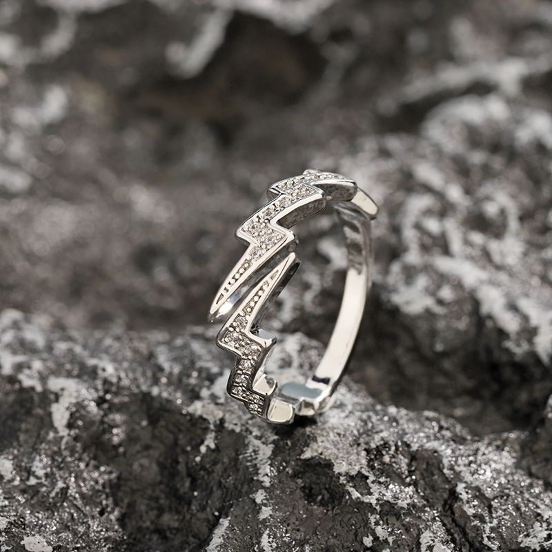Lightning Studded Diamond Ring Men With A Sense Of Design, Personalized And Versatile. Adjustable Niche Design For_ipsvogv.com