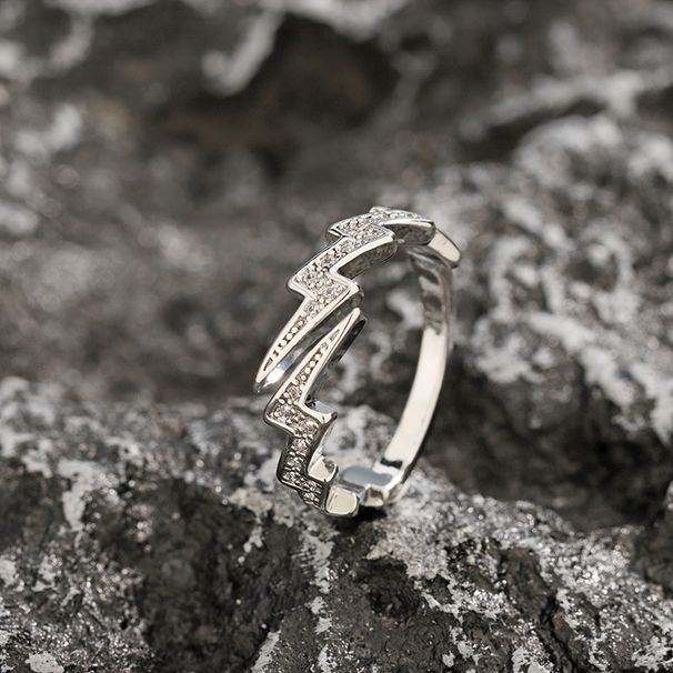 Lightning Studded Diamond Ring Men With A Sense Of Design, Personalized And Versatile. Adjustable Niche Design For_ipsvogv.com
