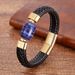 Classic Vintage Leather Rope Bracelet Bracelets Stainless Steel Buckle Men Crystal Stone Bracelet_ipsvogv.com