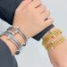 Wemen's Jewelry Multi Layer Stacked Zircon Bracelet Fashionable Titanium Steel Gold Plated Open Bracelet_ipsvogv.com
