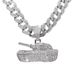 Hot Selling Personalized Tank Pendant Men's Street Hip-hop Cool Cuban Chain Necklace Jewelry_ipsvogv.com