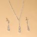bridal jewelry fashion necklace earrings two piece set water drop diamond jewelry female set necklace simple super flash light luxury_ipsvogv.com