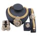Italian Gold Color Crystal Jewelry Set Elegant Wer Necklace Earrings Ring Bangle For Women Bride Wedding Party_ipsvogv.com