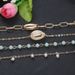 Personalized Gold Shell Exaggerated Chain Bracelet Handwoven Jelly Color Beaded Pearl Set Of 4_ipsvogv.com