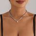 European And American Cross-border Jewelry Ins Wind Exquisite Glass Beads Handmade Beaded Collarbone Chain Light Luxury Fashion Love Necklace Women_ipsvogv.com