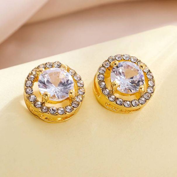 Unisex Jewelry Round Dia Stud Fashion Ladies Zircon Earrings_ipsvogv.com