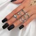 New Love Clip Blue White Zircon Combination 6-piece Ring Set_ipsvogv.com