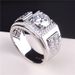 Fahionable And Elegant Square Diamond-Studded Ring, Trendy Men' With Clutered Starlight, Wedding Ring For_ipsvogv.com