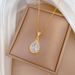 Idustry 【 】 Water Drop Light Luxury Charm Gorgeous Full Diamod Necklace Wome's Versatile Clavicle Titaium Steel 【 】_ipsvogv.com