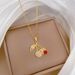 【 】 Red Cherry Light Luxury Charm Gorgeous Full Diamond Necklace Women's Versatile Clavicle Titanium Steel Chain_ipsvogv.com