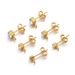 Stainless Steel Rhinestone DIY Earring Accessories Bean Ring Round Bead Earrings Gold-plated_ipsvogv.com
