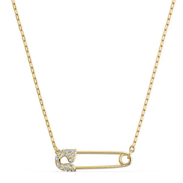 Gold Paper Clip Necklace Female Element Crystal Paper Clip Clavicle Necklace Female_ipsvogv.com