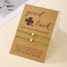Card bracelet St. Patrick green lucky clover pendant braided bracelet jewelry_ipsvogv.com