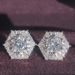 hot sale new products women's crystal white zircon earrings hexagonal earrings retro double earrings_ipsvogv.com