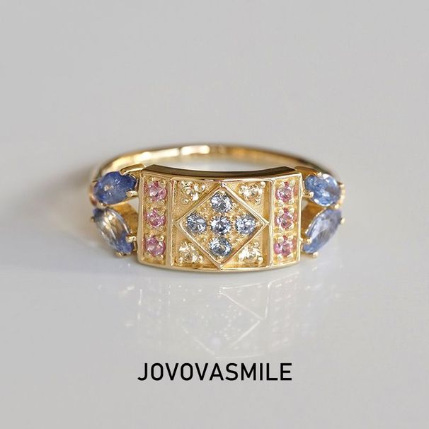 Elegant Sophisticated Delicate Compact Blue Zircon Ring, Fashionable Temperament, Versatile And Niche Design, Index_ipsvogv.com