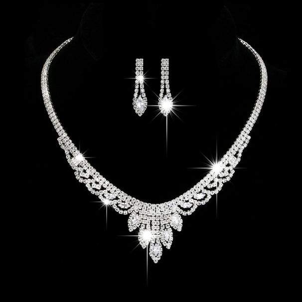 Bridal Jewelry Set - 3-Piece Zircon Necklace, Earrings & Bracelet For Wedding_ipsvogv.com