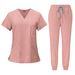 Women's beauty salon work clothes operating room scrub suit hand washing clothes short-sleeved doctor elastic scrub suit_ipsvogv.com