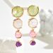 Simple Forest Geometric Round Earrings For Women, All Match Niche Inlaid Gemstones, High End Design Earrings_ipsvogv.com