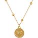 【 Full Body Titanium Steel 】 Round Butterfly Extremely Simple Wind Furnace Genuine Gold Necklace For Female Ins Mesh Red_ipsvogv.com