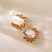 Real gold electroplated geometric irregular round winding design personality earrings inlaid with zircon mixed color_ipsvogv.com