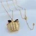 Fashion Sweet Flower Basket Strawberry Pendant Necklace Countryside Style Unique bowknot Womens Metal sailormoon Long_ipsvogv.com