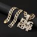 Letter KINGKEMP Alloy Pendant Hip-hop Trend Full Diamond Fashion Cuban Chain Necklace Jewelry_ipsvogv.com