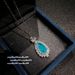 Italian Cheetah Sea Blue Pendant Necklace Vintage Pala Luxury Waterdrop Zircon Ring_ipsvogv.com