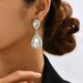Unisex Exaggerated Bridal Wedding Earrings Popular Ladies Diamond Long Earrings Silver Tassel Earrings_ipsvogv.com