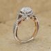 Sanjie Commuter Rose Gold White Diamond Round Flower Edge Cross Ring Korean Edition Fashion Accessories For Women_ipsvogv.com