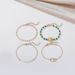 Personalized Combination With White Green Beaded Gold Circle Sequins, 4-piece Set Bracelet_ipsvogv.com