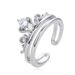 Unisex Version Of Double Layer Crown Inlaid Diamond Zircon CZ Ring Female Open Adjustable Hand Jewelry Ring Net Celebrity Style_ipsvogv.com