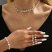 Women’s Jewelry Set Fashion Temperament Black Crystal Necklace Female Niche High End Design Clavicle Chain Trendy Temperament Short Neck Necklace_ipsvogv.com