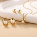 Simple Design Geometric Brass Real Gold Electroplated Earrings Light Luxury Style Trendy Versatile Necklace Jewelry Set_ipsvogv.com