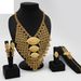 Dubai gold-plated bridal jewelry set Nigerian necklace earrings ring bracelet four-piece set in stock_ipsvogv.com