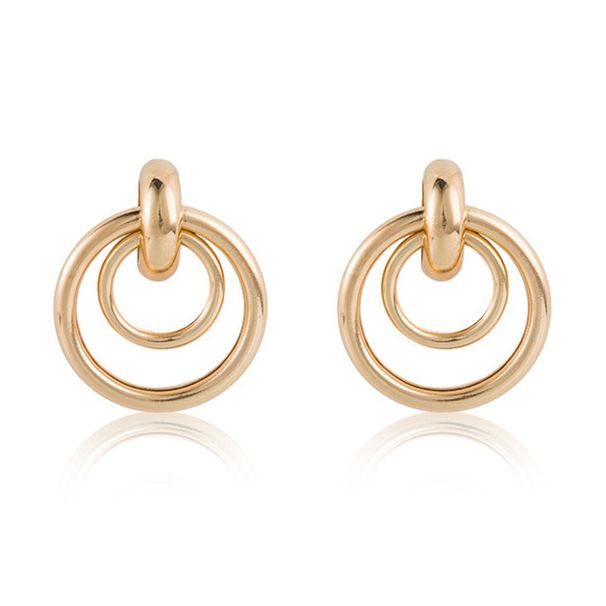 Geometric Metal Earrings High-end Irregular Circle Studs Exaggerated Minimalist Style Ear Jewelry_ipsvogv.com