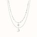 Chain Necklaces New Product S925 Sterling Silver Star And Moon Double Layer Necklace Versatile Light Luxury Female Niche Design Clavicle Chain_ipsvogv.com