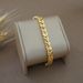 Fashion Block Design Women's Bracelets, Copper Gold-plated Bracelet Suitable For Daily Wear As A Party Gift_ipsvogv.com