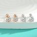 Women's Jewelry Silver Moissanite Earrings Double Click Heart Earrings Simple Small Exquisite And Versatile Commuter Moissanite Earrings_ipsvogv.com