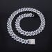 Unisex Hot Selling 14mm Diamond Pink Blue Diamond Flip Alloy Men's Necklace Encrypted Cool Hip Hop Cuban Necklace_ipsvogv.com
