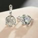 Cao Shi Korean Version Round Super Sparkling Zircon Earrings, Simple And Versatile, Classic Crystal Ear Buckle,_ipsvogv.com