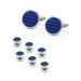 Men's Cufflinks French Shirt Blue Round Fiber Cufflinks Cuff Nail Set Fiber Cufflinks_ipsvogv.com