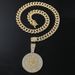INS Stay Calm English Letter Full Diamond Hip Hop Pendant Necklace Men's Trendy Jewelry_ipsvogv.com