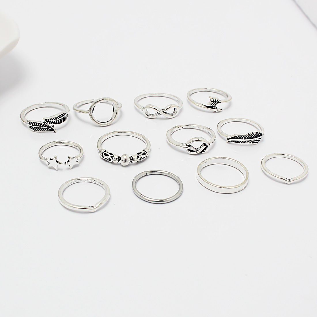 Unisex Fashion Retro Hand Set Diamond Ring Set Stacking Rings_ipsvogv.com