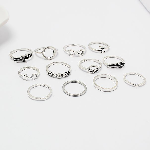 Unisex Fashion Retro Hand Set Diamond Ring Set Stacking Rings_ipsvogv.com