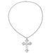 Exaggerated Ancient Silver Alloy Flower Vine Cross Necklace Gothic Hip Hop Pendant Sweater Chain Fashion Accessories_ipsvogv.com
