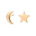 Simple Star And Moon Asymmetrical Earrings_ipsvogv.com