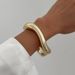 Design Sense Irregular Liquid Glossy Wide Bracelet Female Ins Wind Geometric Folds Bracelet_ipsvogv.com