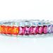 S925 Silver Rainbow Zircon Ring Female Super Flash Square Diamond Colorful Ring Ins Hip Hop_ipsvogv.com