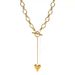 New Stainless Steel OT Buckle Heart Pendant Tassel Collarbone Chain Niche Luxury High-end Fashion Accessory_ipsvogv.com